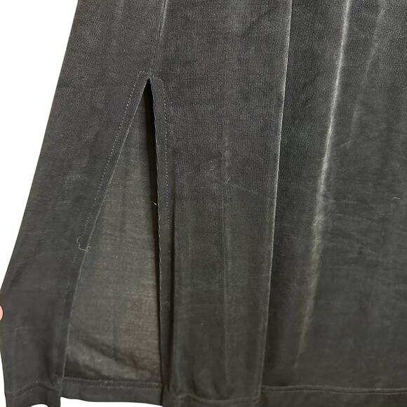 Vintage Stonebridge Black Stretch Whimsygoth Classic Side Slit Maxi Skirt 2X - Picture 3 of 7